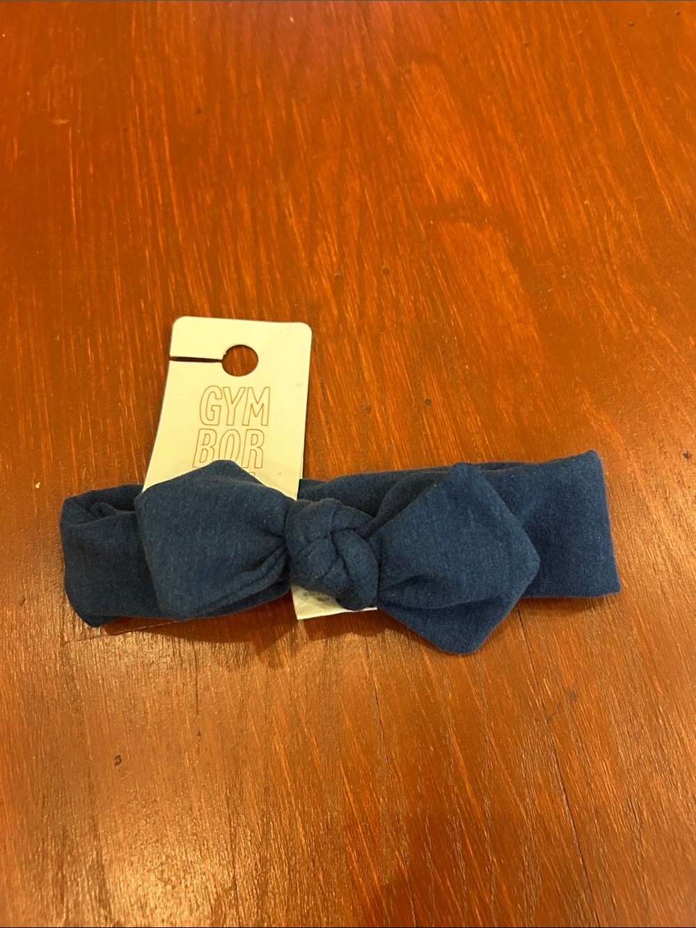 Gymboree Denim-Look Knotted Bow Headband in Dark Blue